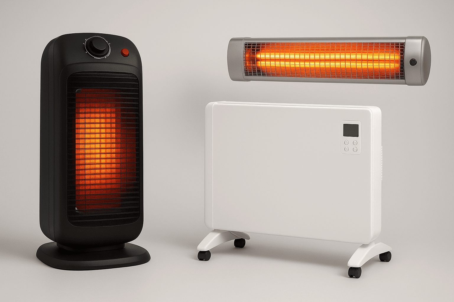 Moderner weißer Elektroheizkörper an einer Ziegelwand, minimalistisch und leise.